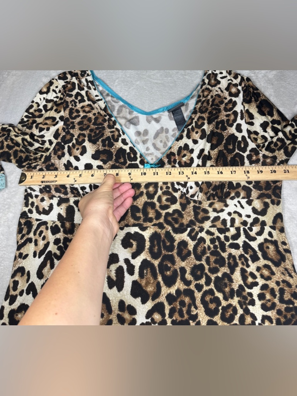 Bisou Bisou Intimates Babydoll Leopard Animal Print Mini Nightgown Dress Size XL - Picture 8 of 16